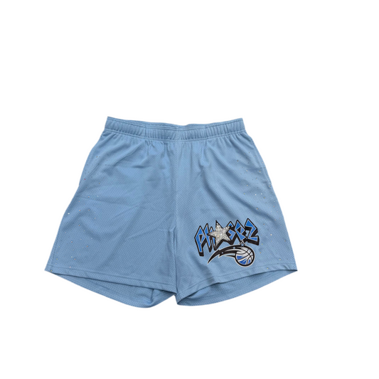 Baby Blue 'Diamond Magic' Mesh Shorts